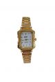 Golden color stainless steel chain watch for women