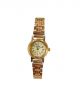 Golden color stainless steel chain watch for women