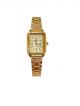 Golden color stainless steel chain watch for women