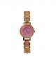 Golden and pink color stainless steel chain watch for women
