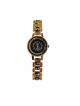 Golden and Black  color stainless steel chain watch for women