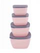 Plastic Grocery Container (Pack of 4) Pink