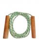 Skipping rope with wooden handle (Green and white)