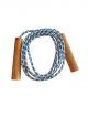 Skipping rope with wooden handle (Blue and white)