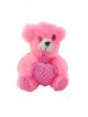 Soft polka dot design teddy bear with heart (Pink)