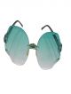 Rim less, Hexagon Shape, Green color  Dual Shade sunglasses 
