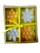 Flower (Lotus), shape Candle, Pack of 4 (Yellow and White)