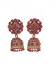 Red and golden color stone studded Big size jhumki