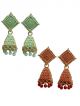 Green color and Red color jhumki for girls/women Pack of 2