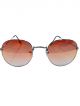 Orange and silver color dual shade mirror look round shape sunglasses   